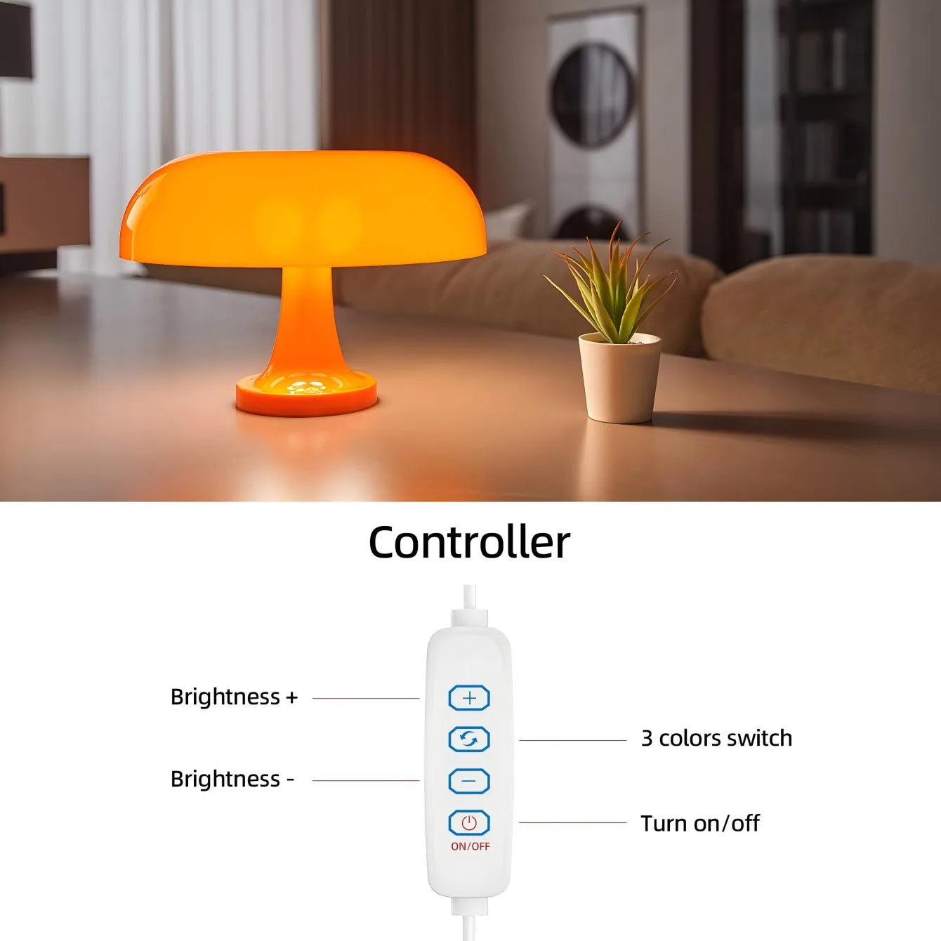 Classic Mushroom Table Lamp Bedroom Bedside Lamp