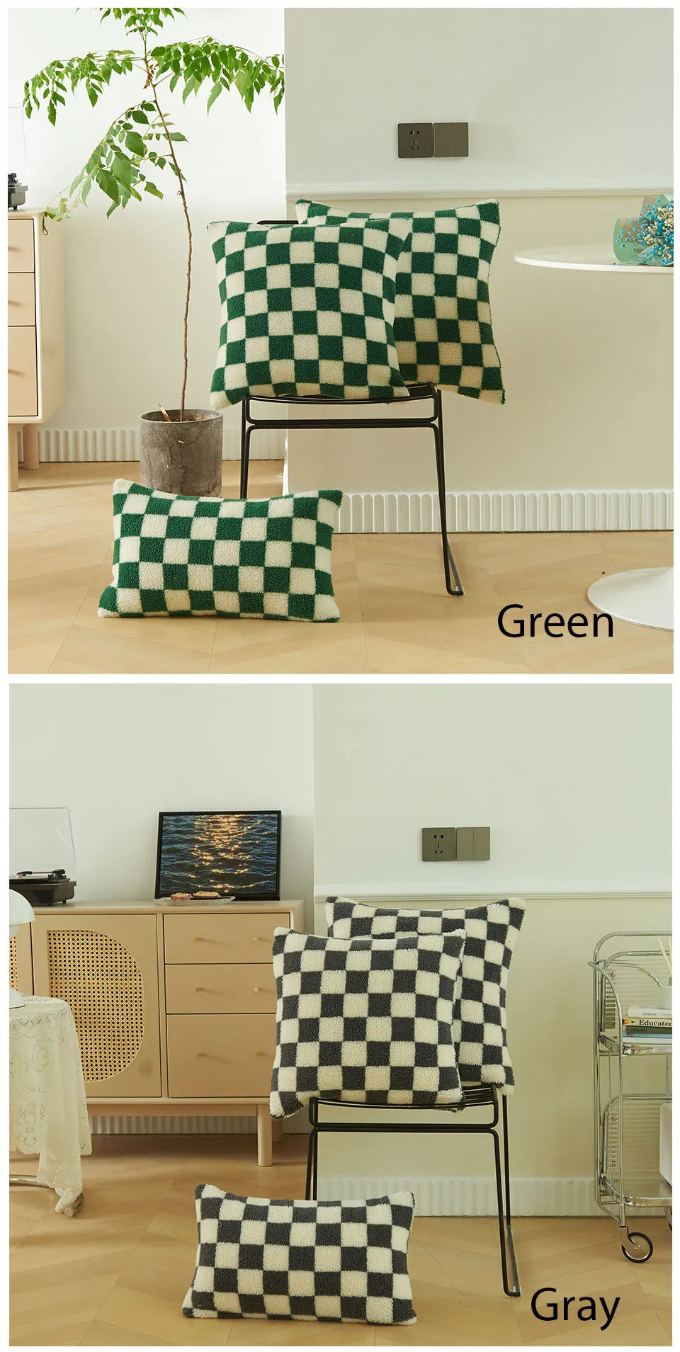 Checkered Cushion Cover Checkerboard  PILLOWCASE