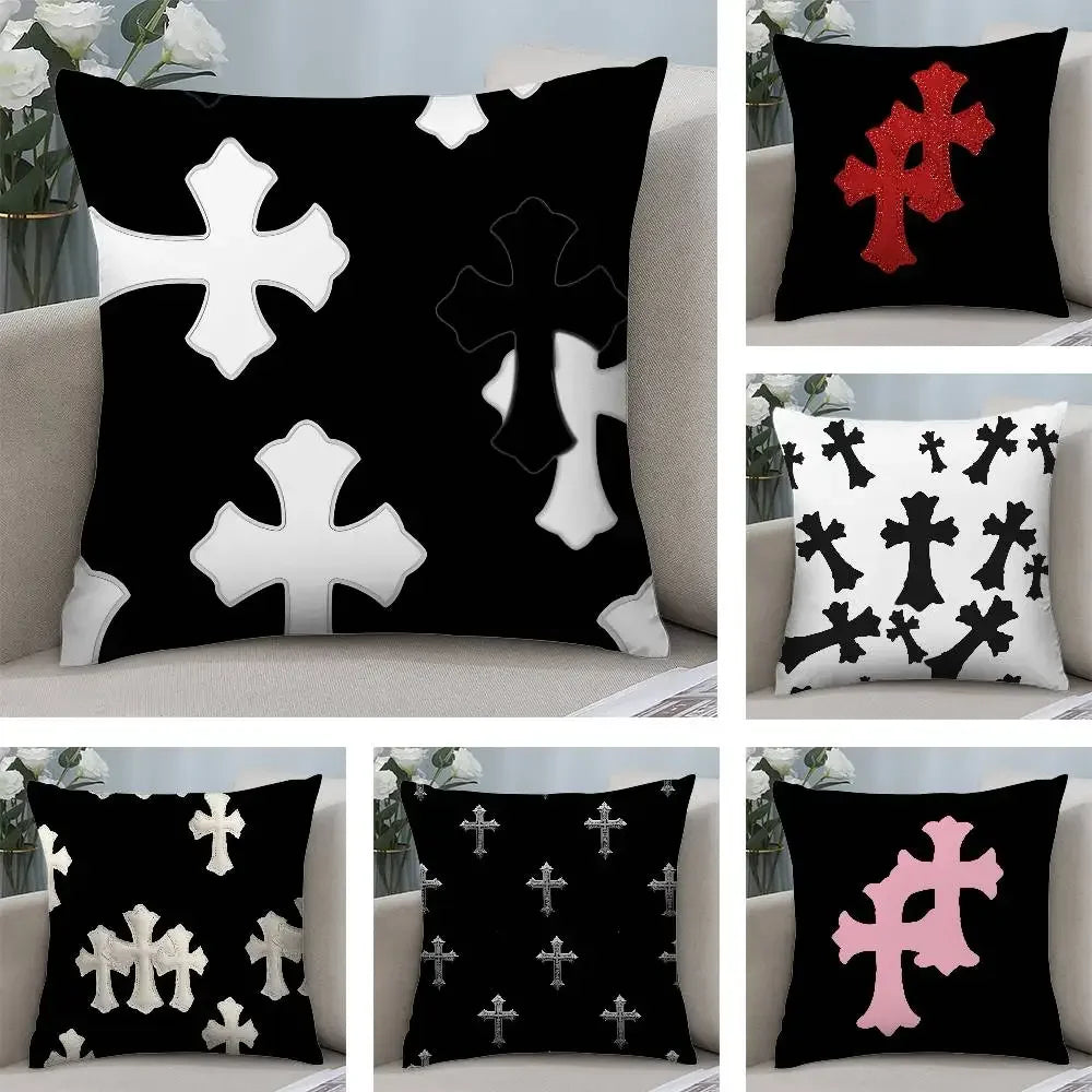 Fashion Hearts Art Pillow Case Square Double‑Sided Print Cushion Case For Sofa Home Bedchamber Decor Gift