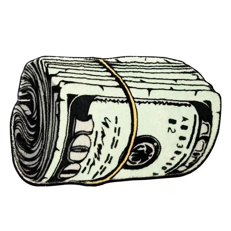 Creative  Money Shaped Carpet Personality Imitation Money Rug Dollar Rug for Bedroom Irregular  Art Floor Mat Door