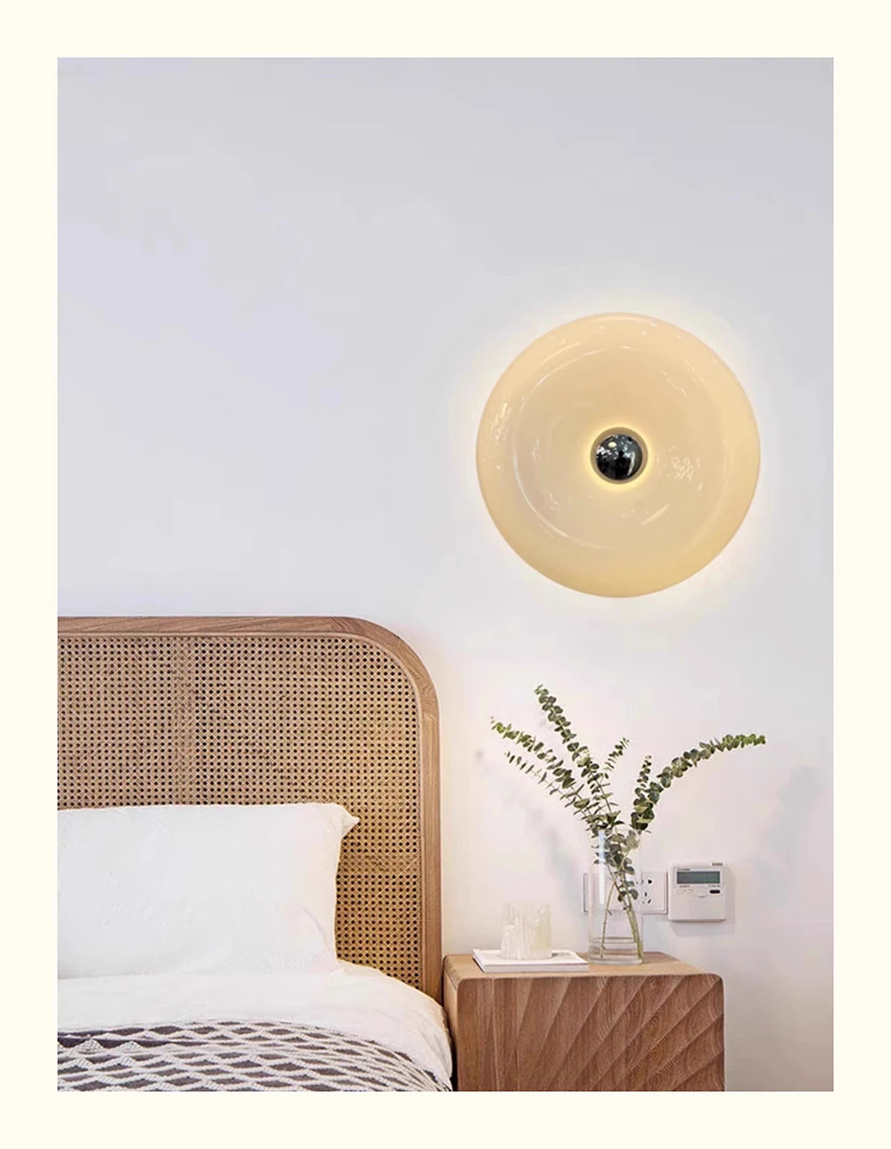 Donut Glass Wall Lamp Orange USB With Touch Switch Tricolor Lighting