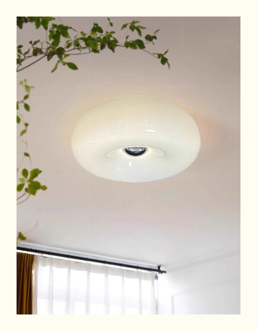 Donut Glass Wall Lamp Orange USB With Touch Switch Tricolor Lighting