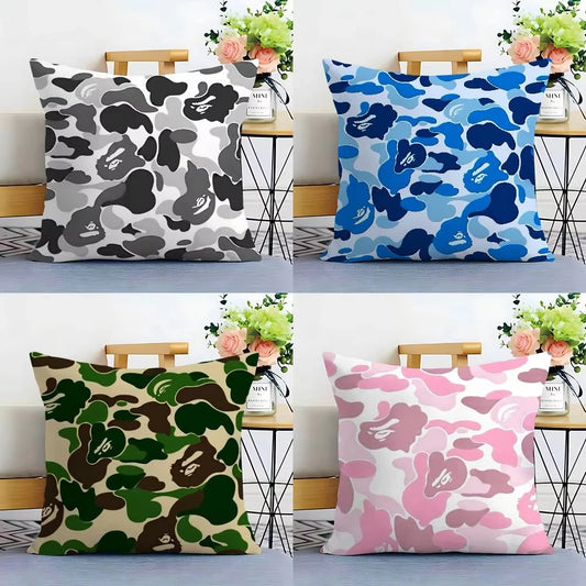 Smooth Camo Pillowcase Durable Polyester Material Flat Printing Wear Resistant Cushion Cover For Home Decor