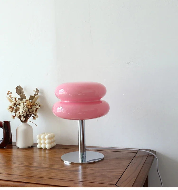 Macaron Glass Table Lamp Trichromatic Dimming