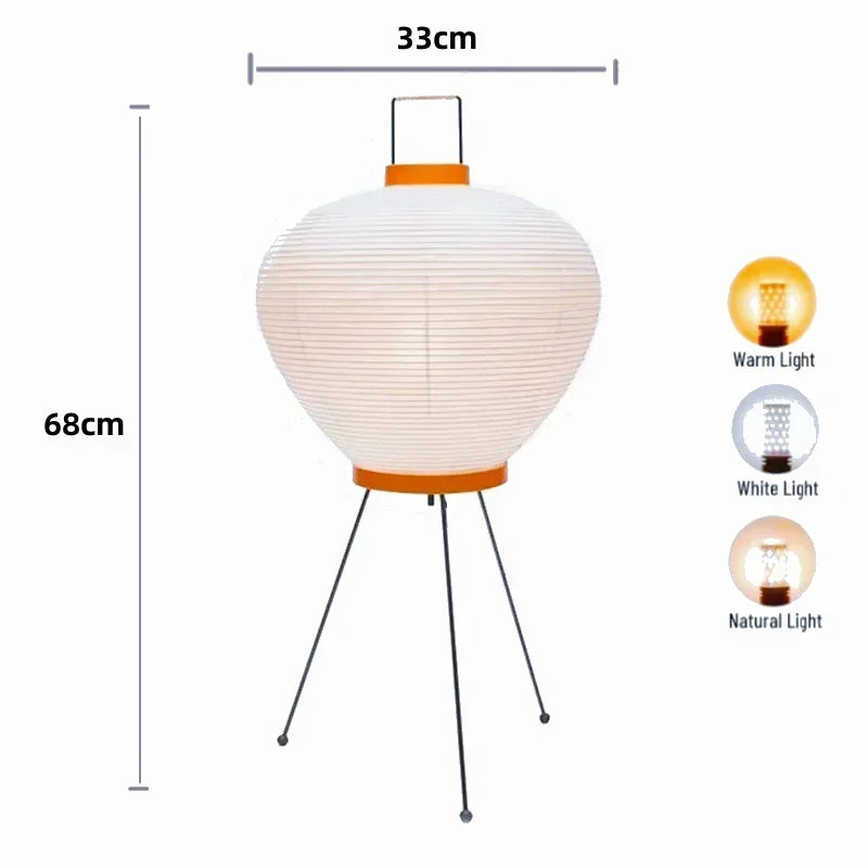 COCO Paper Light Japanese Wabi Sabi Vintage Standing floor Lamp table light for Bedroom Living Room House Bedside Decoration