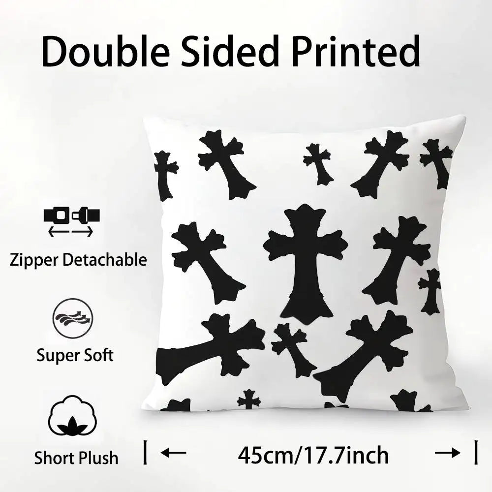 Fashion Hearts Art Pillow Case Square Double‑Sided Print Cushion Case For Sofa Home Bedchamber Decor Gift