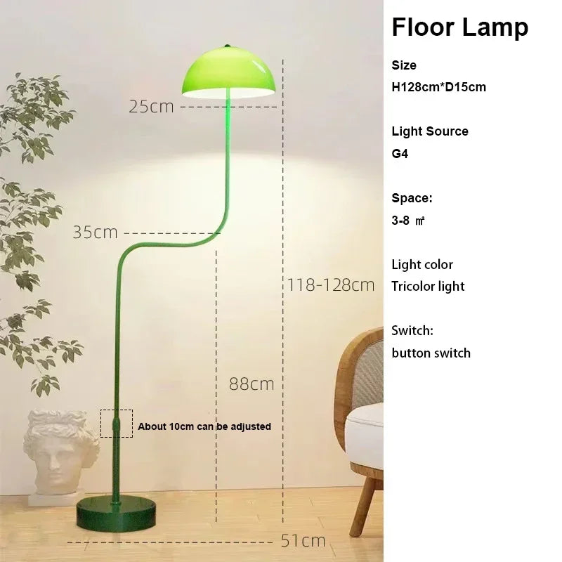 Switzerland Jade Green Mushroom Floor-standing Lamp Living Room Bedroom Sofa Creative Standing Lighting