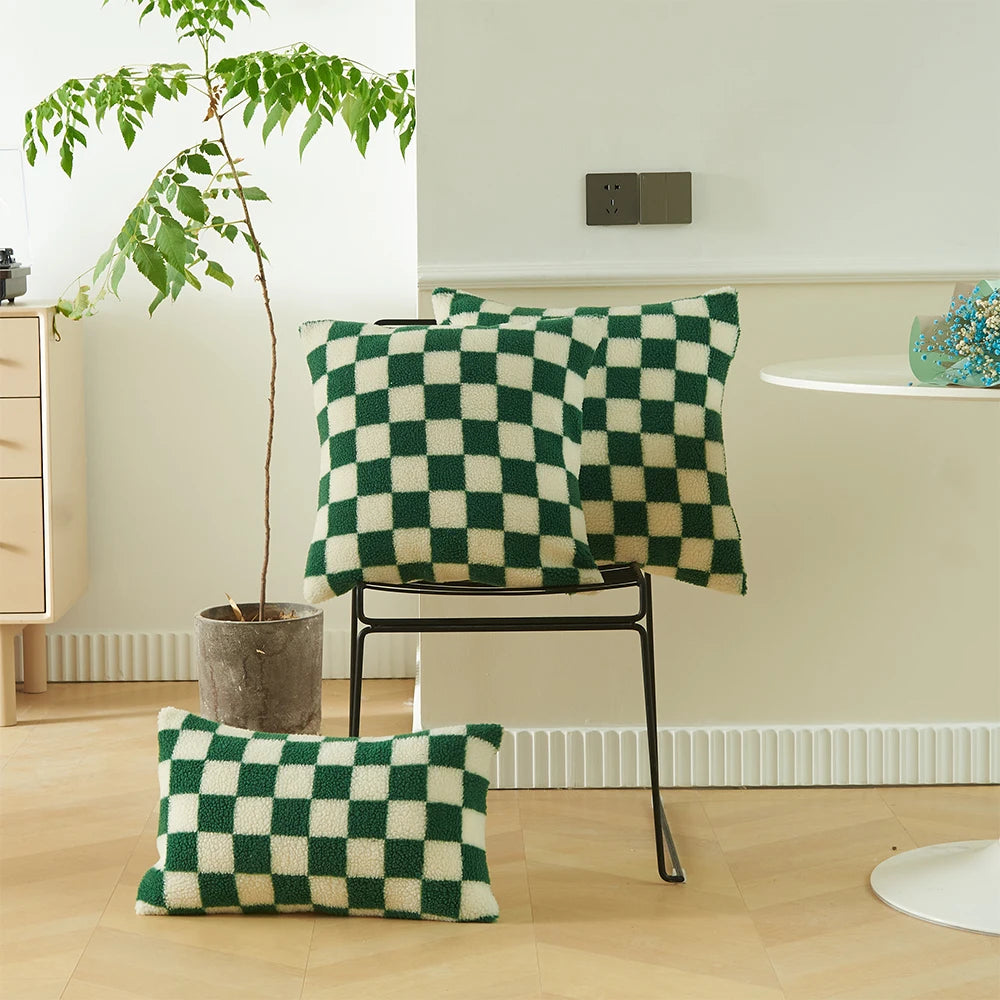 Checkered Cushion Cover Checkerboard  PILLOWCASE