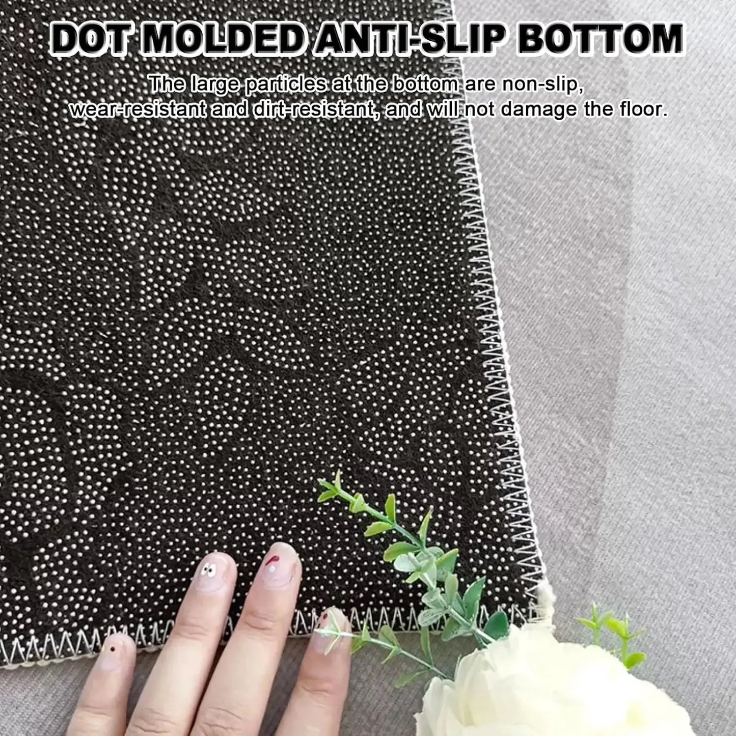 Black Stripe Area Rug for Living Room