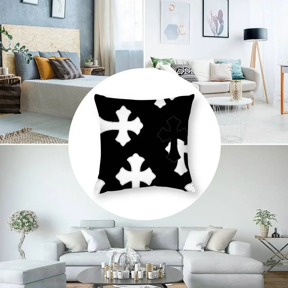 Fashion Hearts Art Pillow Case Square Double‑Sided Print Cushion Case For Sofa Home Bedchamber Decor Gift