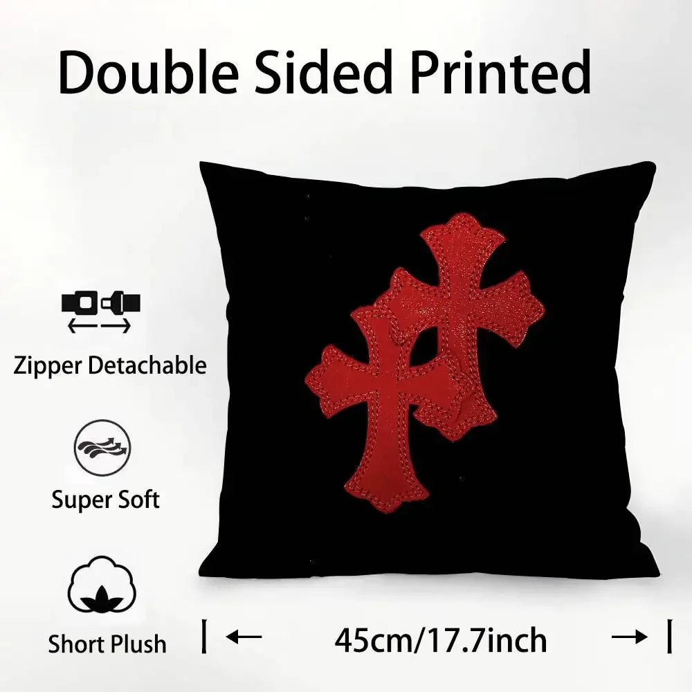 Fashion Hearts Art Pillow Case Square Double‑Sided Print Cushion Case For Sofa Home Bedchamber Decor Gift