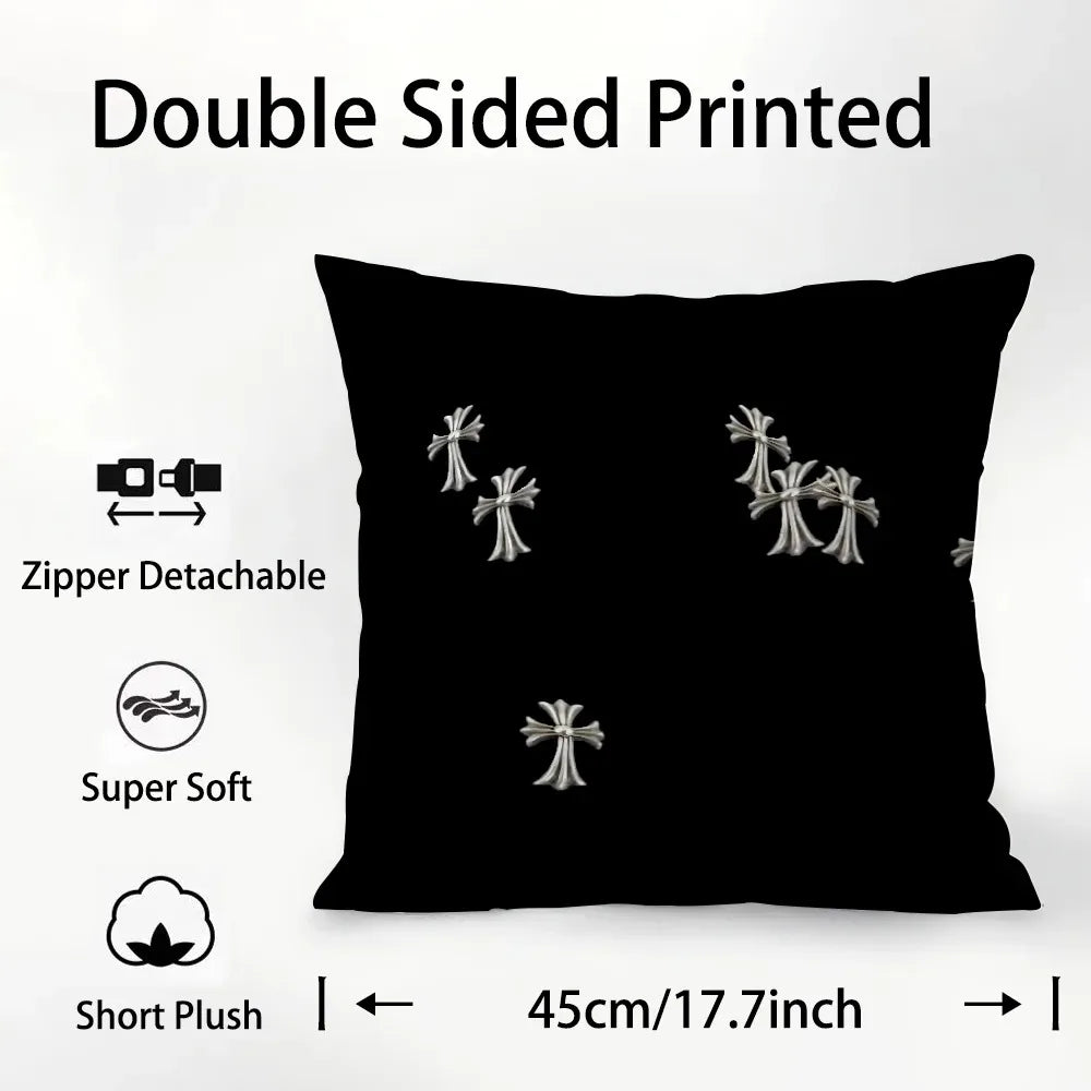 Chrome Hearts Soft Double Sided Print Pillowcase Cushion Cover