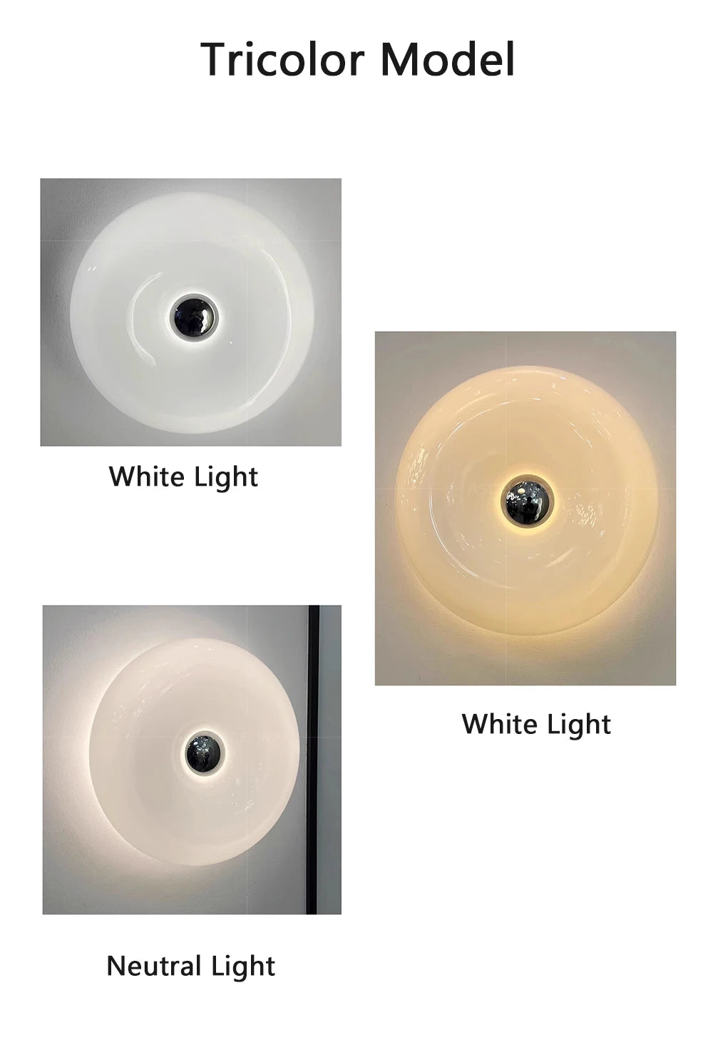 Donut Glass Wall Lamp Orange USB With Touch Switch Tricolor Lighting