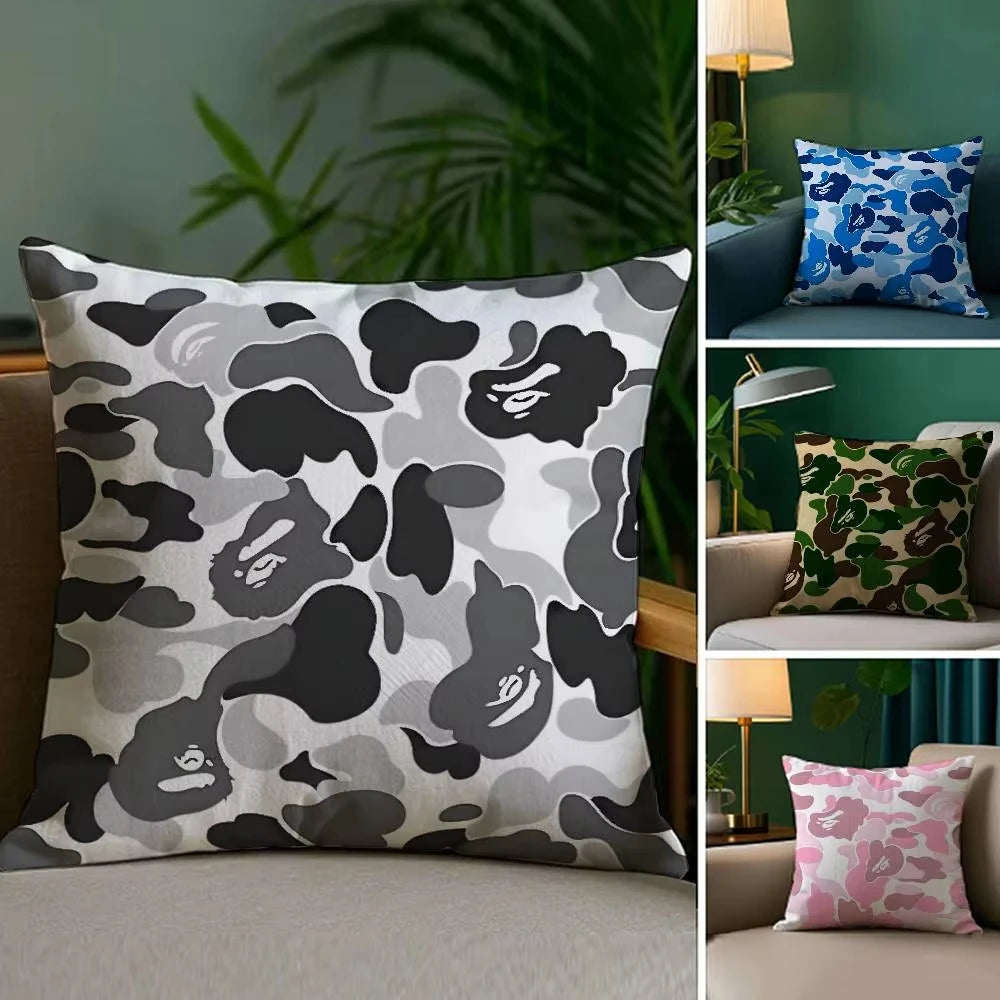Smooth Camo Pillowcase Durable Polyester Material Flat Printing Wear Resistant Cushion Cover For Home Decor