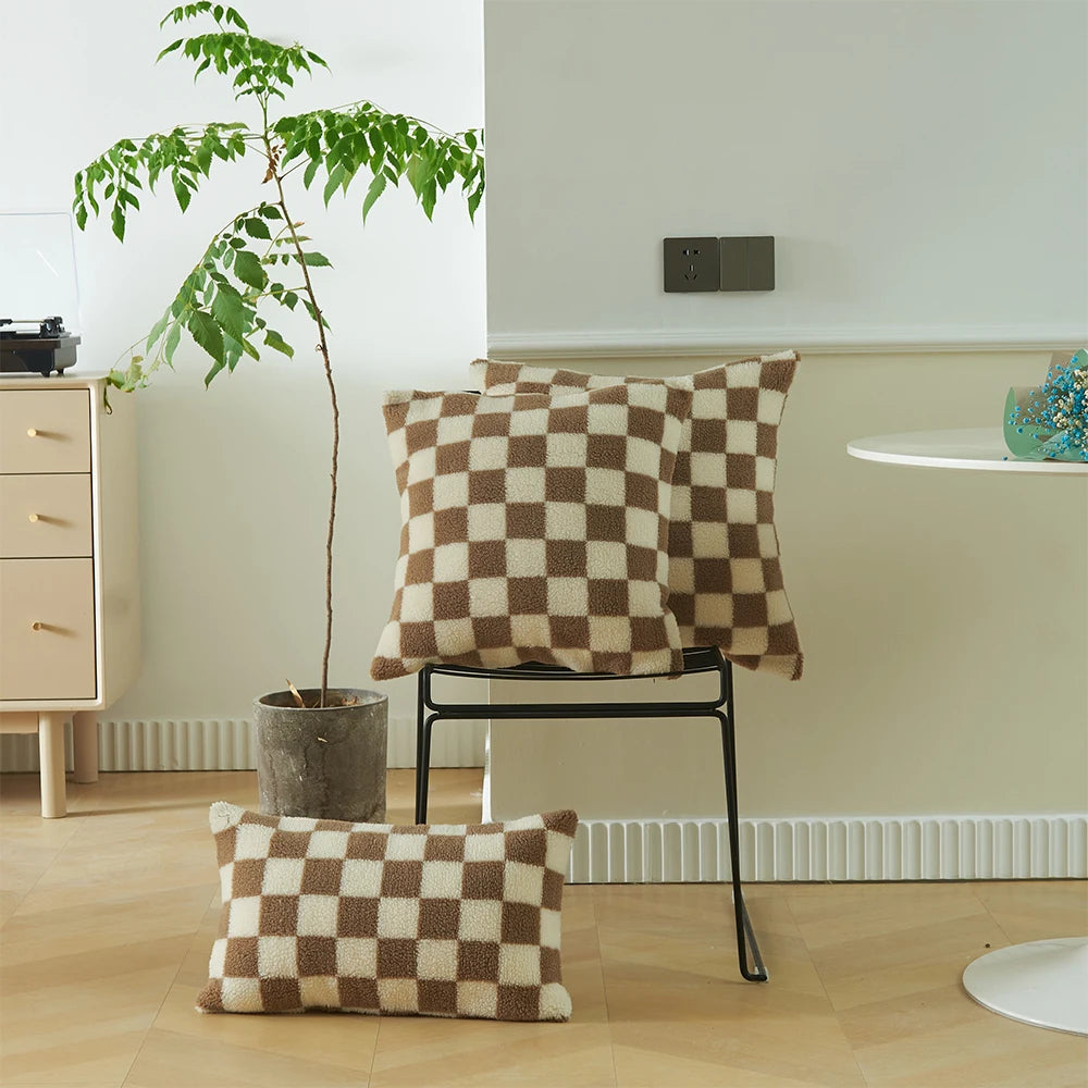 Checkered Cushion Cover Checkerboard  PILLOWCASE