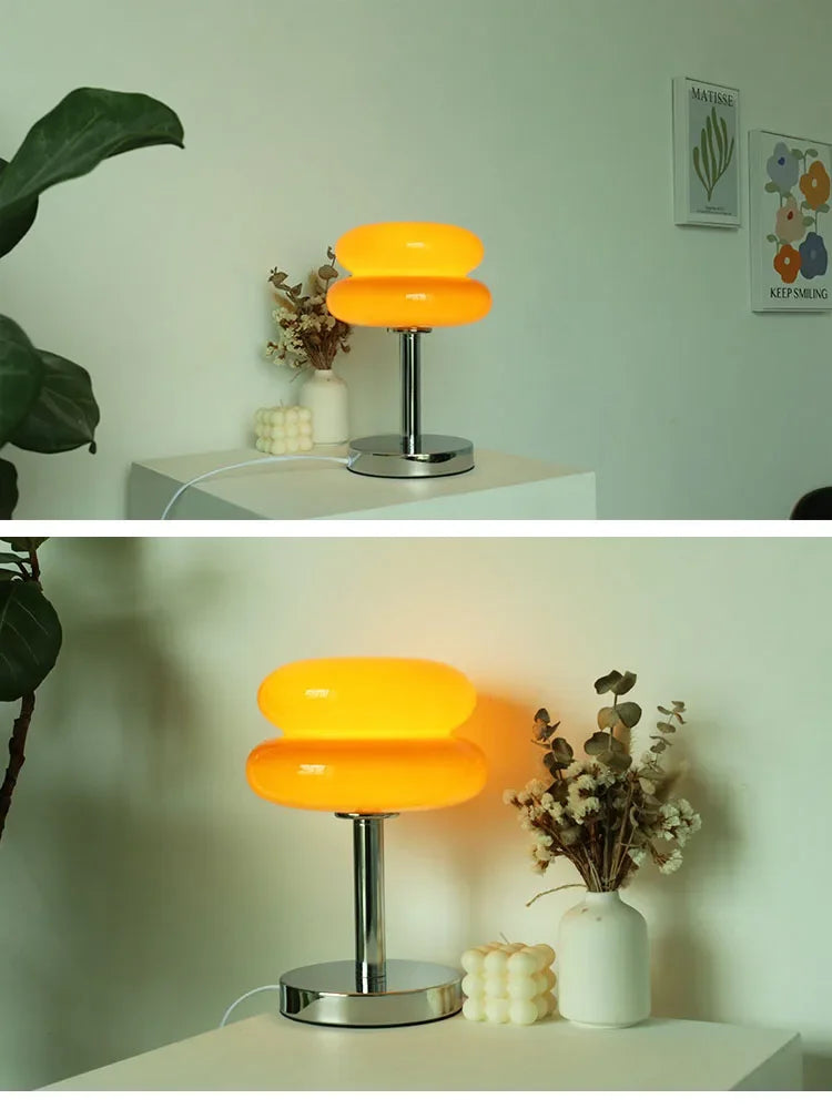 Macaron Glass Table Lamp Trichromatic Dimming