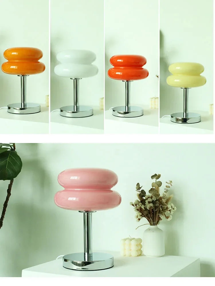 Macaron Glass Table Lamp Trichromatic Dimming