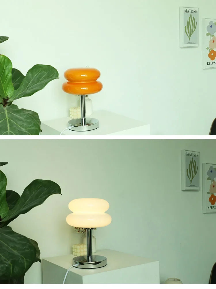 Macaron Glass Table Lamp Trichromatic Dimming