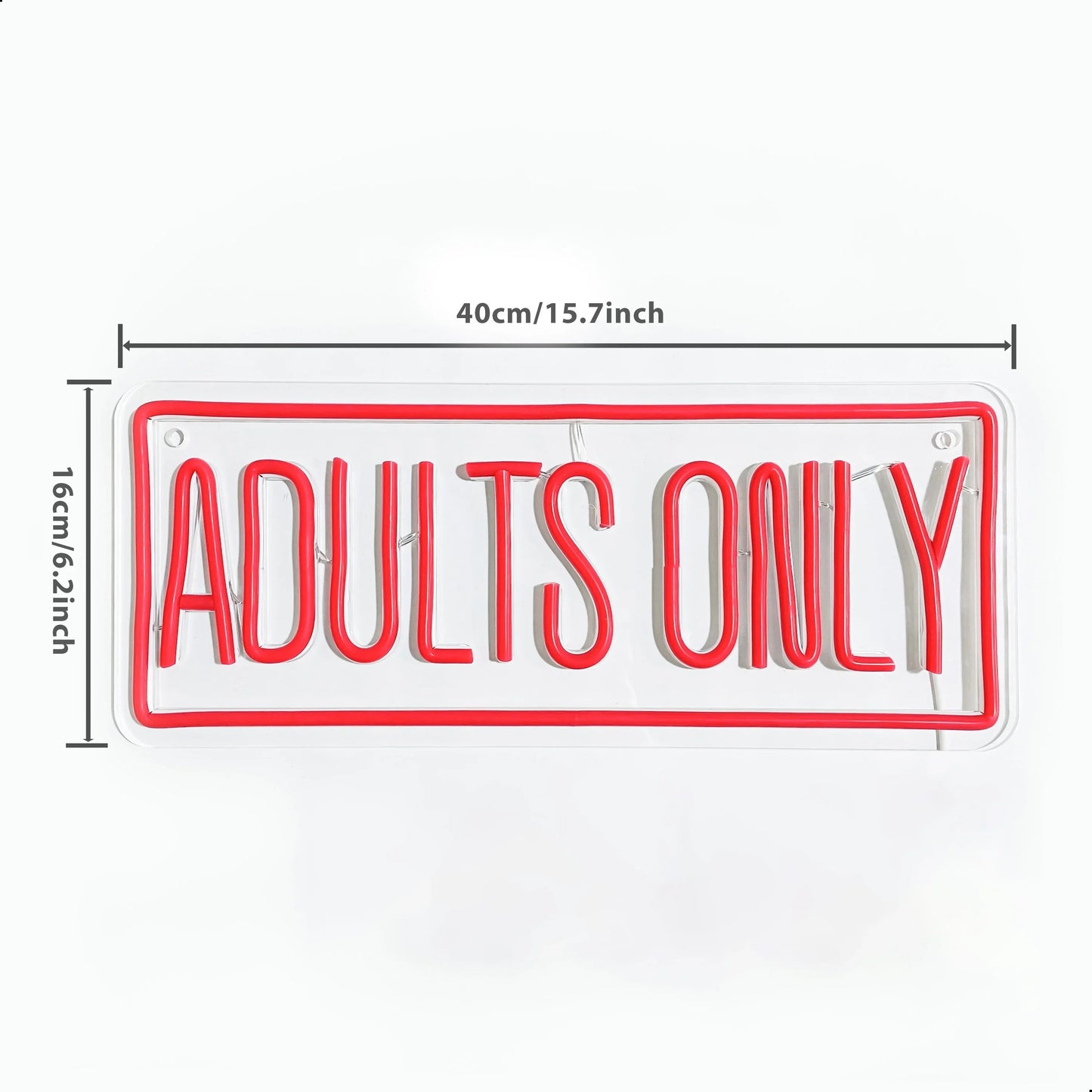 Bold Red 'Adults Only' Neon Sign: USB-Powered