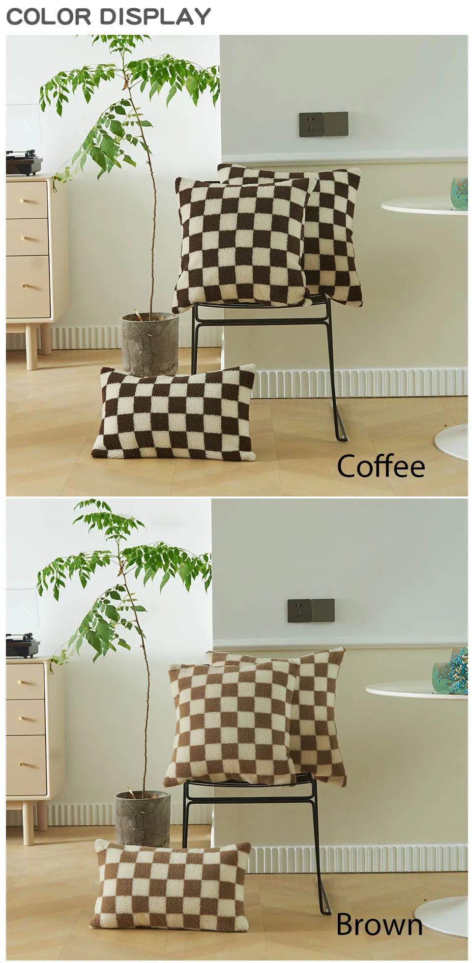 Checkered Cushion Cover Checkerboard  PILLOWCASE