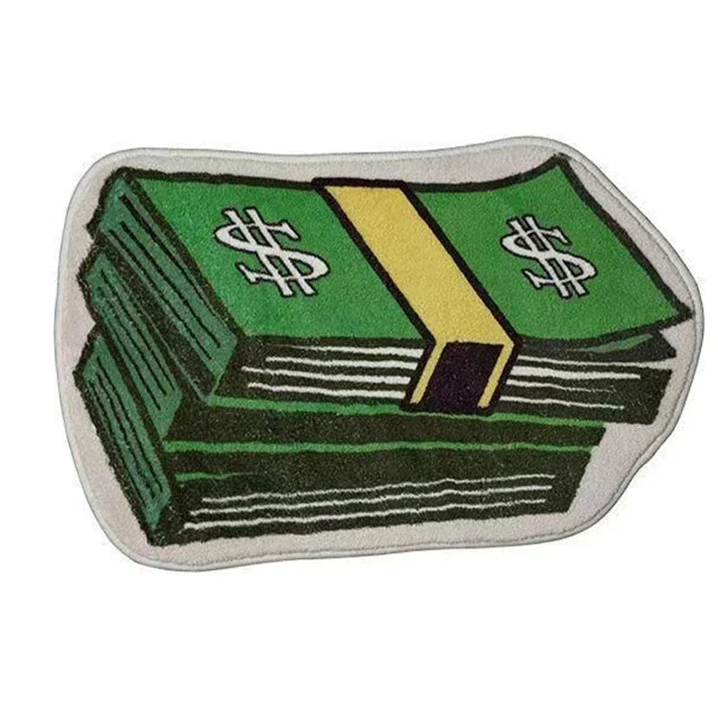 Creative  Money Shaped Carpet Personality Imitation Money Rug Dollar Rug for Bedroom Irregular  Art Floor Mat Door