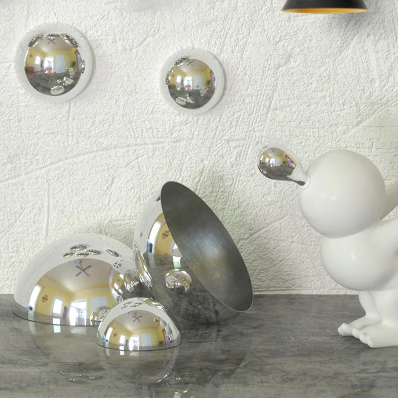 Diameter 51mm-200mm Stainless Steel Hollow Hemispherical Polished Mirror Ball Elevator Decorative Hemisphere Steel Tube Cover