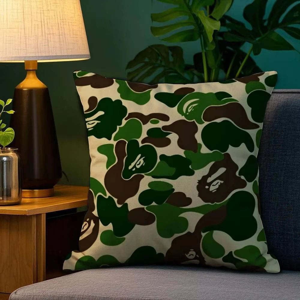 Smooth Camo Pillowcase Durable Polyester Material Flat Printing Wear Resistant Cushion Cover For Home Decor