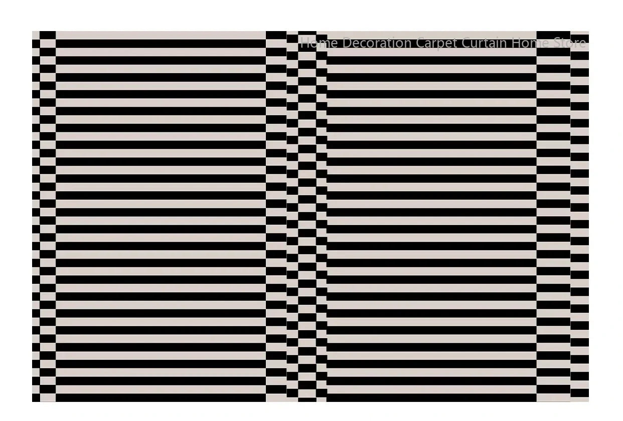 Black Stripe Area Rug for Living Room