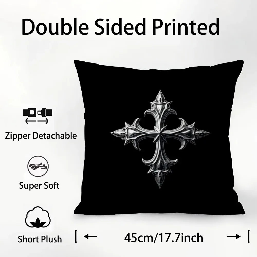 Chrome Hearts Soft Double Sided Print Pillowcase Cushion Cover