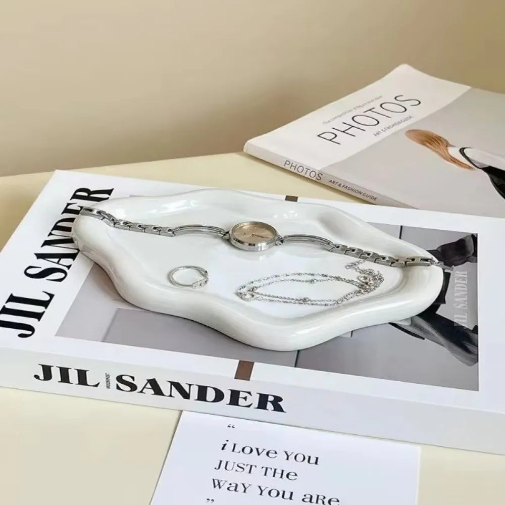 Ins Plastic Jewelry Tray Mini Cloud Shape Jewelry Display Plate Storage Plate Watches/Keys Storage