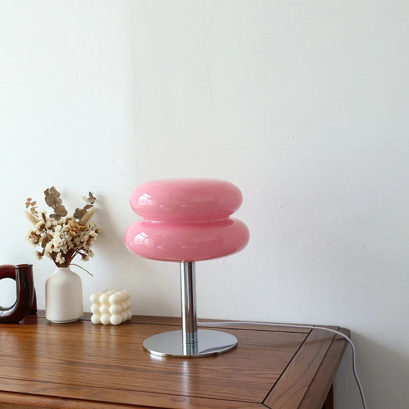 Macaron Glass Table Lamp Trichromatic Dimming