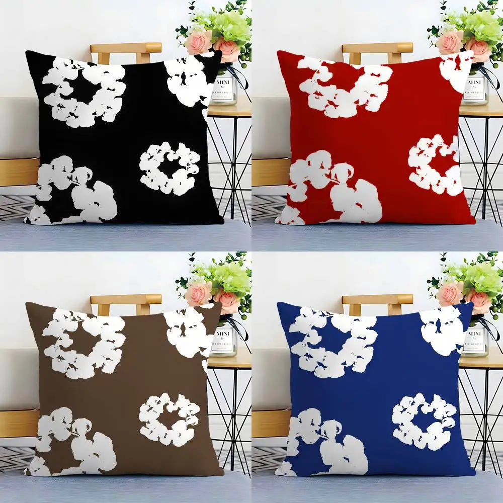 Luxury D-Denim T-Tears Pillow Case Plush Fabric Soft Double Sided Print Sofa Cushion Cover Throw Pillow Covers