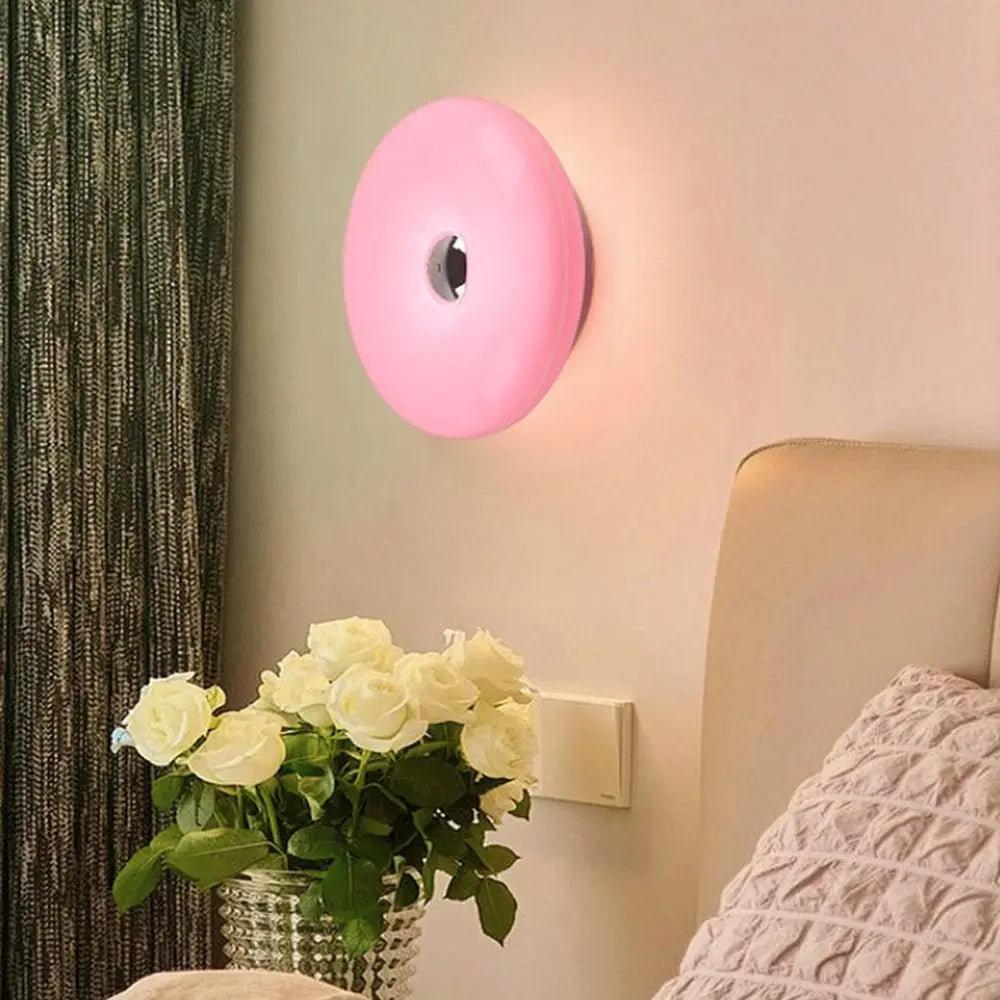 Tricolor Lighting Plastic Donut Wall Lamp