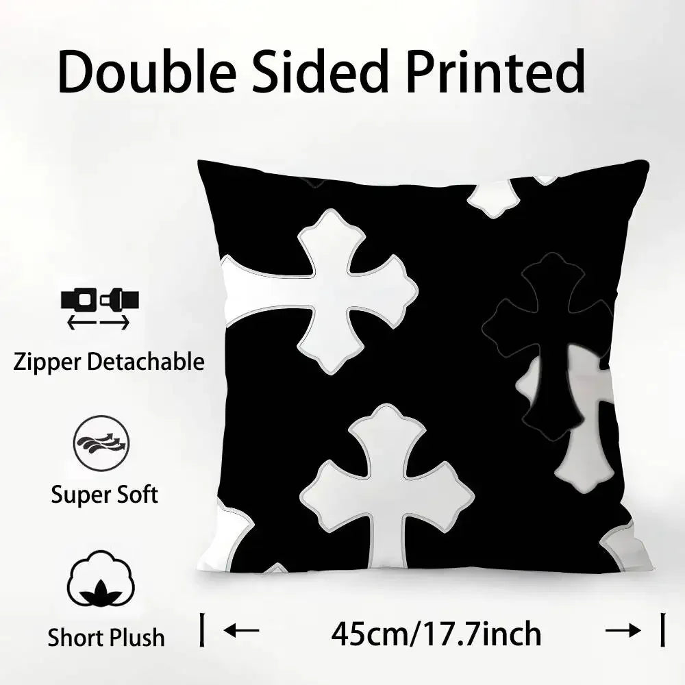 Fashion Hearts Art Pillow Case Square Double‑Sided Print Cushion Case For Sofa Home Bedchamber Decor Gift