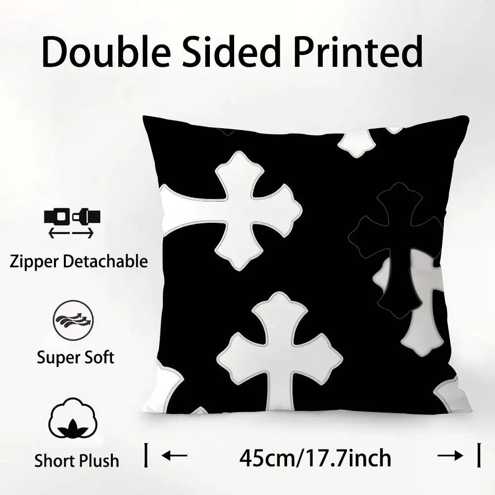 Fashion Hearts Art Pillow Case Square Double‑Sided Print Cushion Case For Sofa Home Bedchamber Decor Gift