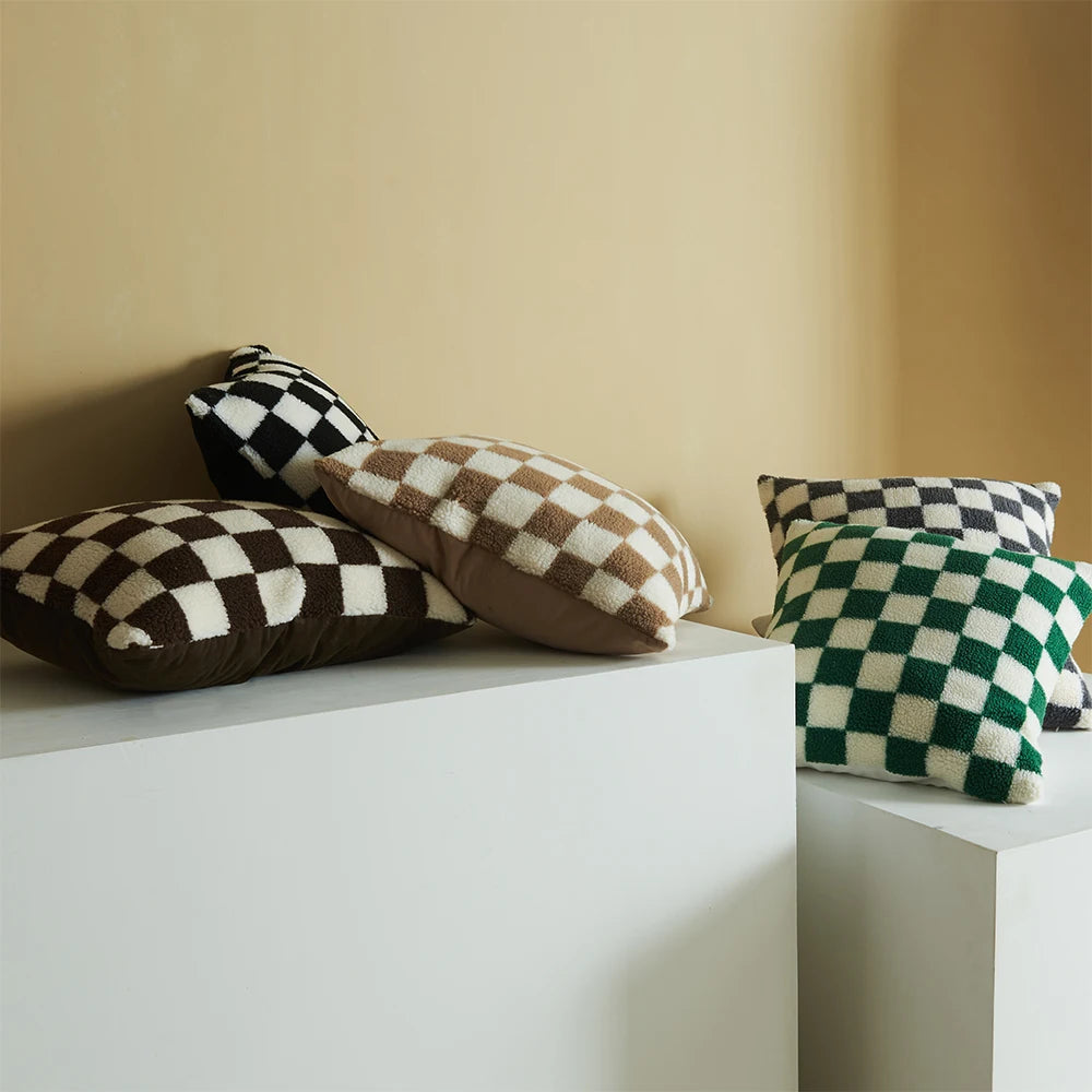 Checkered Cushion Cover Checkerboard  PILLOWCASE
