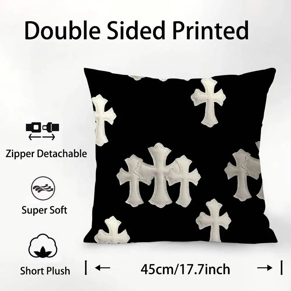 Fashion Hearts Art Pillow Case Square Double‑Sided Print Cushion Case For Sofa Home Bedchamber Decor Gift