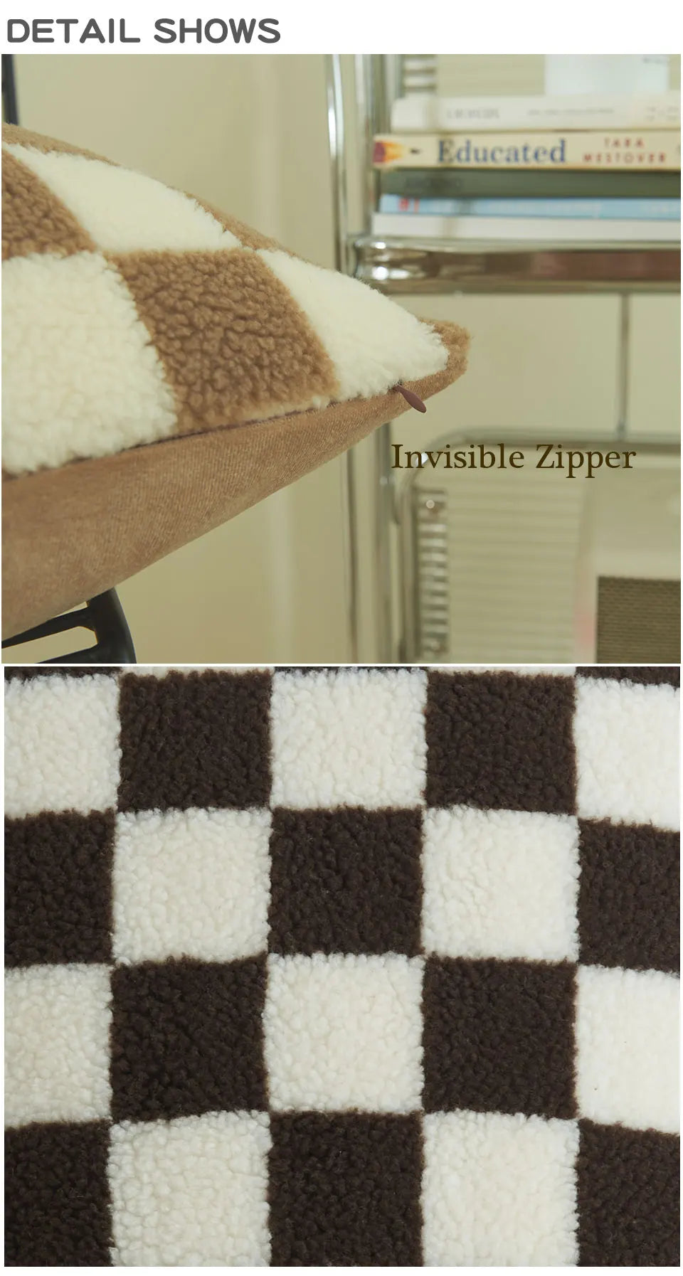 Checkered Cushion Cover Checkerboard  PILLOWCASE