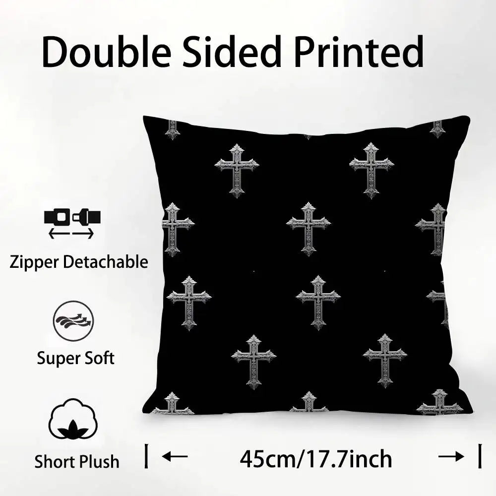 Fashion Hearts Art Pillow Case Square Double‑Sided Print Cushion Case For Sofa Home Bedchamber Decor Gift