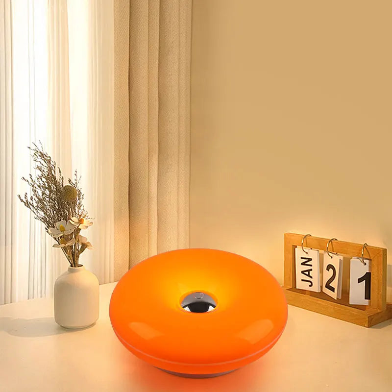 Creative Donut Table Lamp, Wall-Mounted and Rechargeable, with Three Color Lighting, Suitable for Decorative Lighting in Living Rooms, Bedrooms, Dining Bars, Etc.
