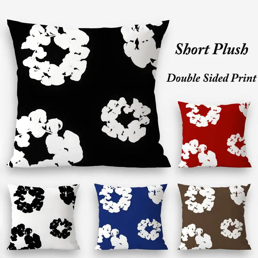 Luxury D-Denim T-Tears Pillow Case Plush Fabric Soft Double Sided Print Sofa Cushion Cover Throw Pillow Covers