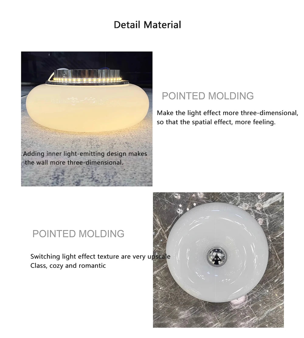 Donut Glass Wall Lamp Orange USB With Touch Switch Tricolor Lighting