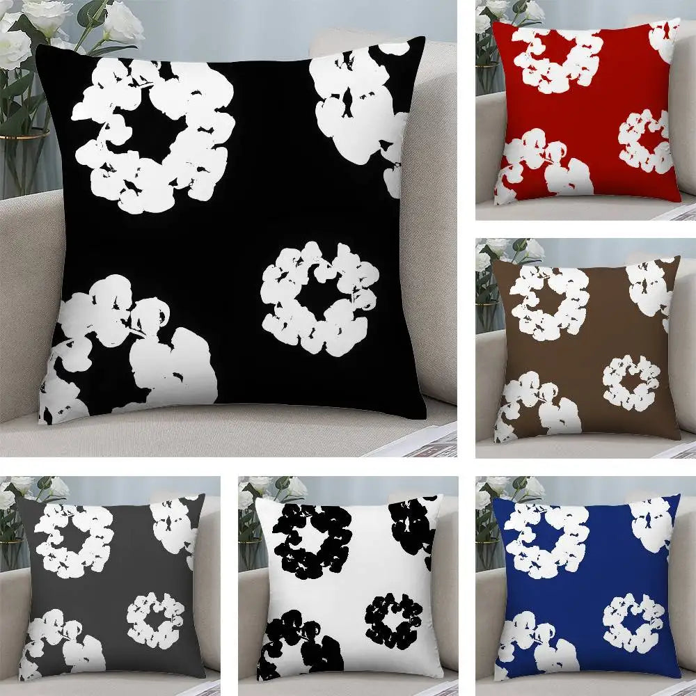 Luxury D-Denim T-Tears Pillow Case Plush Fabric Soft Double Sided Print Sofa Cushion Cover Throw Pillow Covers