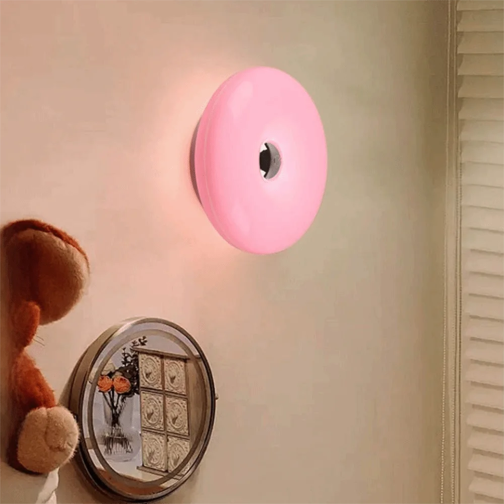 Tricolor Lighting Plastic Donut Wall Lamp
