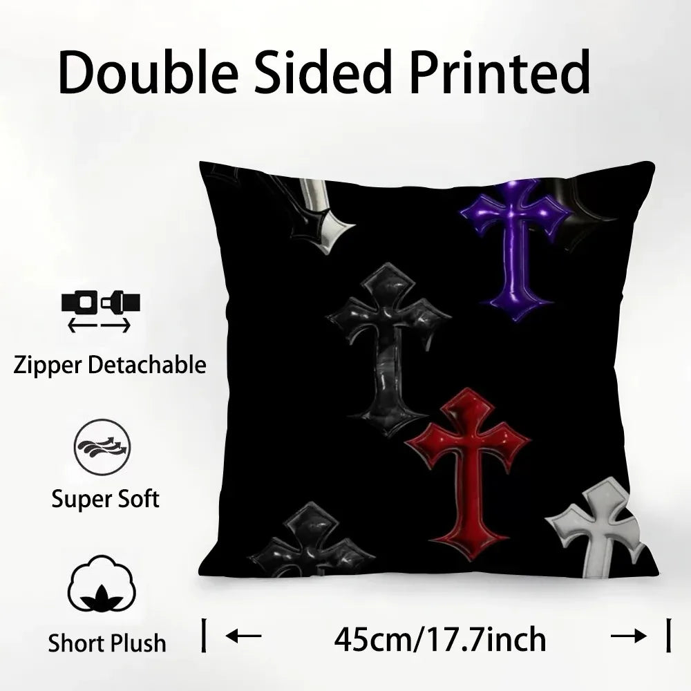 Chrome Hearts Soft Double Sided Print Pillowcase Cushion Cover