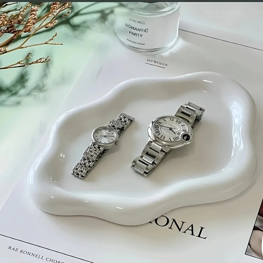 Ins Plastic Jewelry Tray Mini Cloud Shape Jewelry Display Plate Storage Plate Watches/Keys Storage
